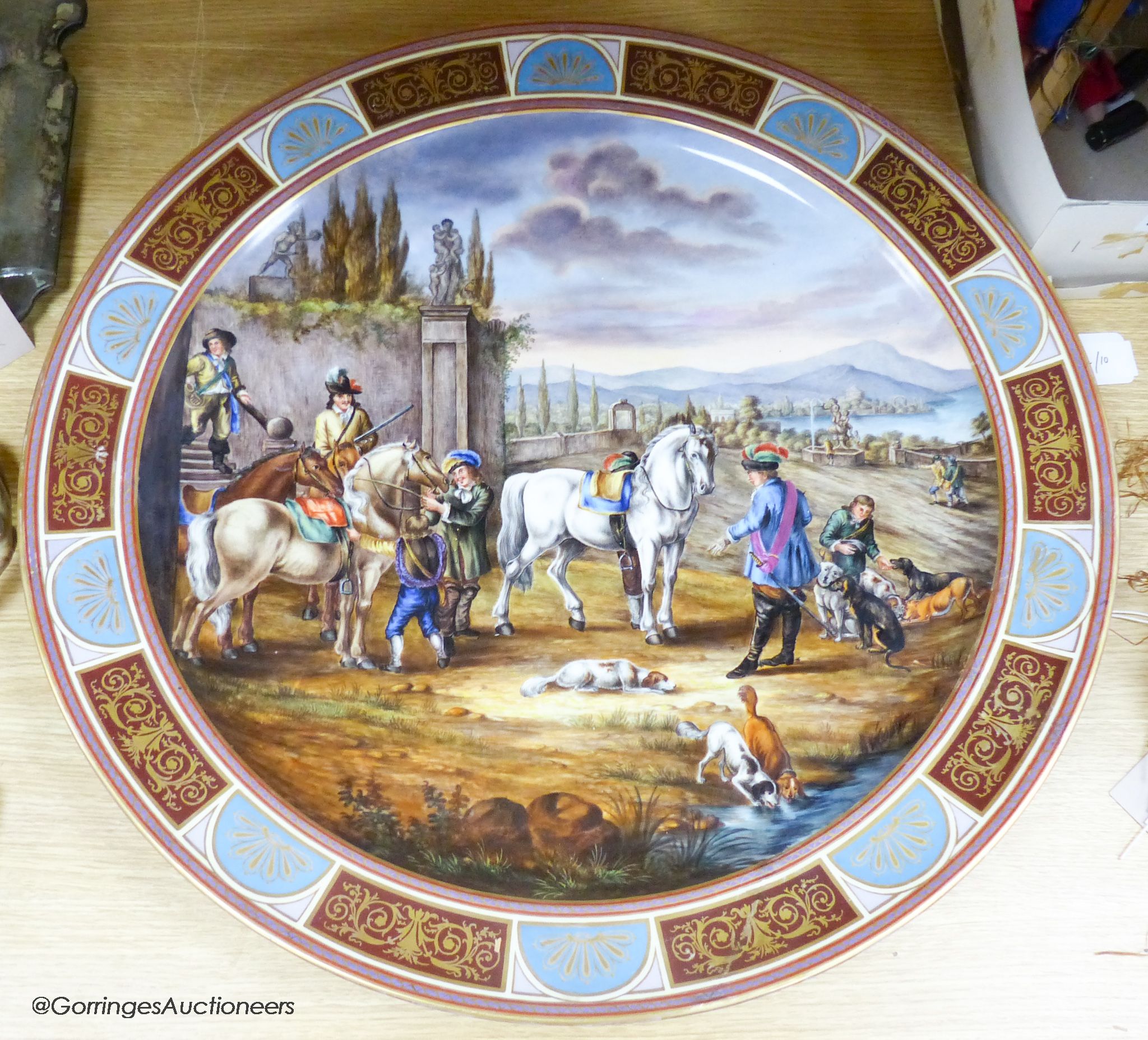 A very large Vienna style charger, diameter 62cm